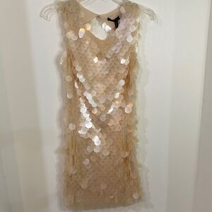 BCBGMaxAzria Cream Sequin Mini Dress